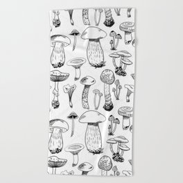 wild life mushroom / light mushroom / mushroom pattern Beach Towel