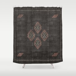 Kilim in Black and Pink Shower Curtain
