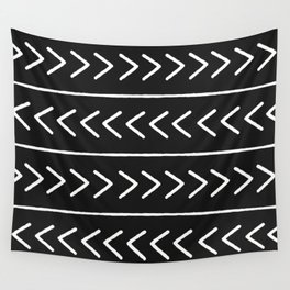 Black and White Boho Patterns Wall Tapestry