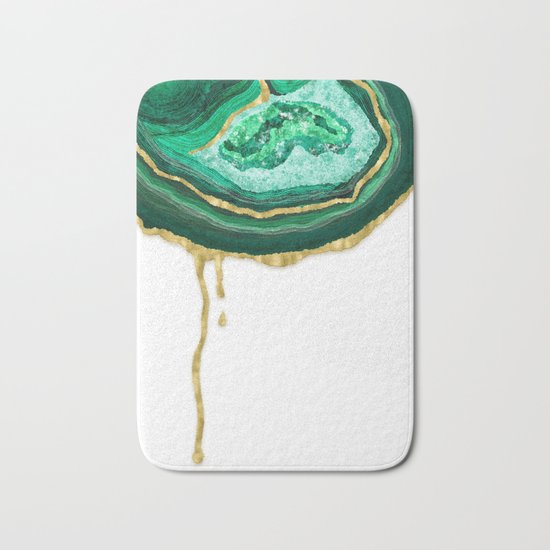 Green Dripping Agate Bath Mat