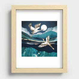 Midnight Cranes Recessed Framed Print