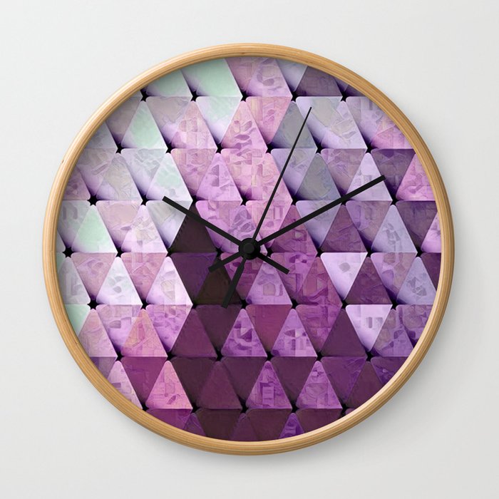 Triangles Plums Wall Clock