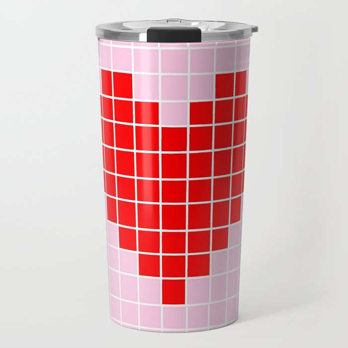 Heart and love 42 - version pixel art Travel Mug