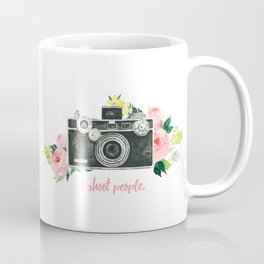 I shoot people floral analog camera watercolor Mug