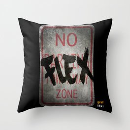 No Flex Zone Sign Throw Pillow