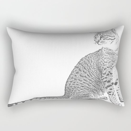Cat Sketch Rectangular Pillow