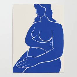 Blue silhouette, Nude No.4 Poster