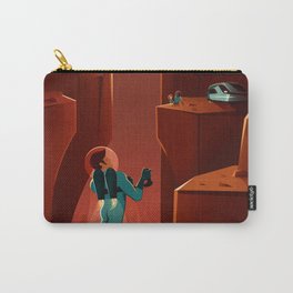 Discover Valles Marineris Land of Martian Chasms and Craters Mars Travel Poster Carry-All Pouch | Futurism, Artdeco, Elonmusk, Colony, Vintage, Mars, American, Spacetravel, Redplanet, Valley 
