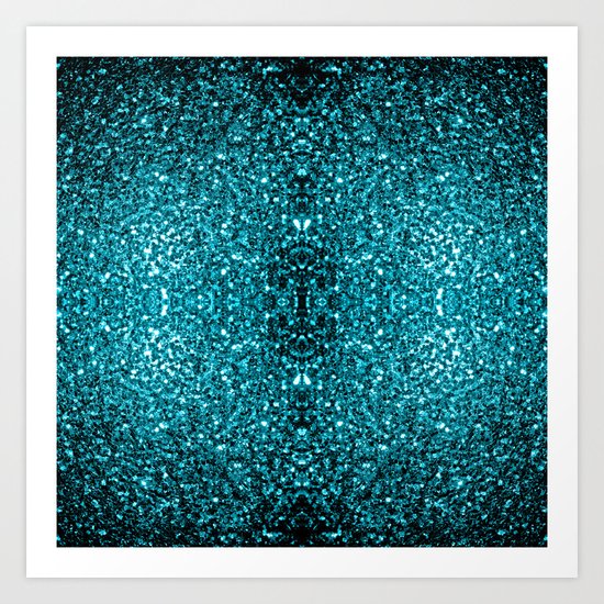 Beautiful Aqua blue glitter sparkles Art Print