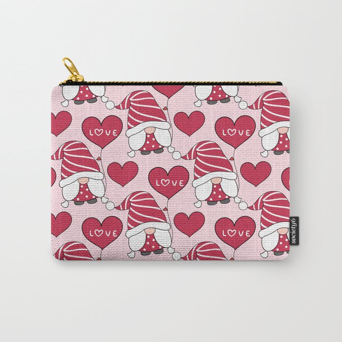 Cute Valentines Day Heart Gnome Lover Carry-All Pouch