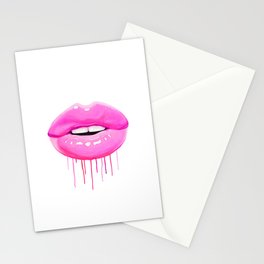 Pink lips Stationery Cards