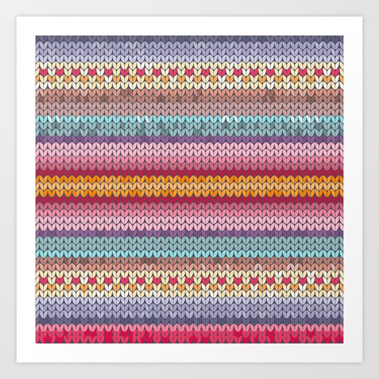 knitting pattern Art Print