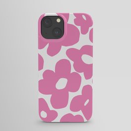 60s 70s Hippy Flowers Pink iPhone Case