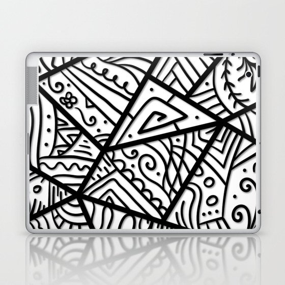 Black & White Color Funar Line Design Laptop & iPad Skin