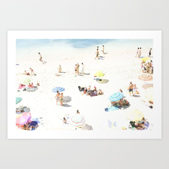 Beach XXI - Aerial crowded beach photography by Ingrid Beddoes Art Print