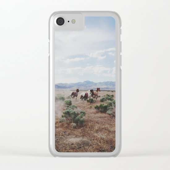 Running Horses Clear iPhone Case