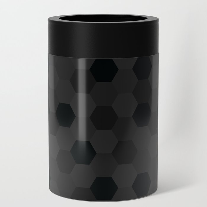 Dark Hexagon polygon pattern. Digital Illustration background Can Cooler