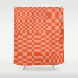 Checkerboard Pattern - Red 2 Shower Curtain
