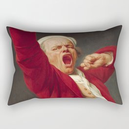 Joseph Ducreux - Self-Portrait, Yawning - Autoportrait, bâillant Rectangular Pillow