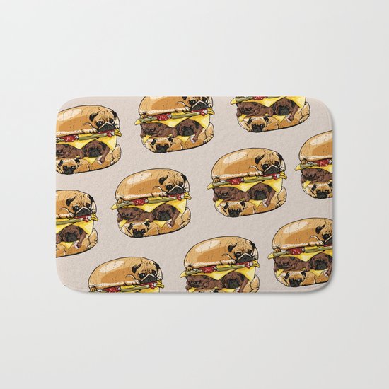 Pugs Burger Bath Mat