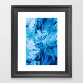 Arctic Split Abstract Blue Ice Marble Artwork  Framed Art Print