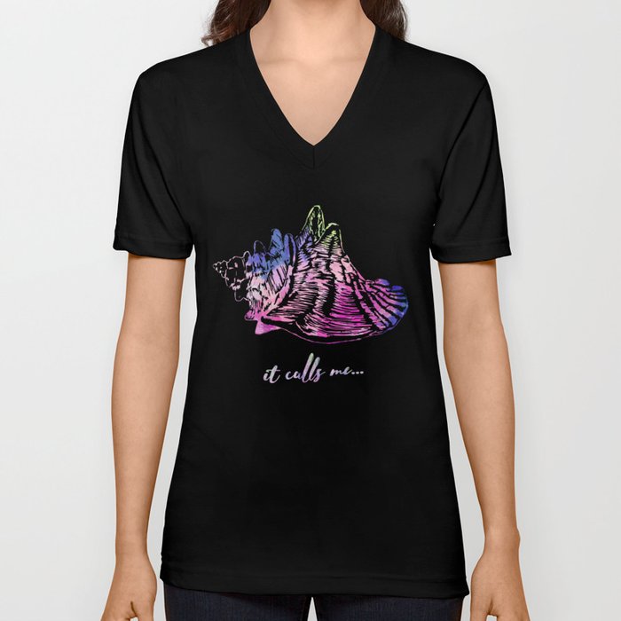 Conch watercolor #2 V Neck T Shirt