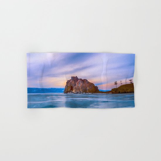 Shaman Rock, lake Baikal Hand & Bath Towel
