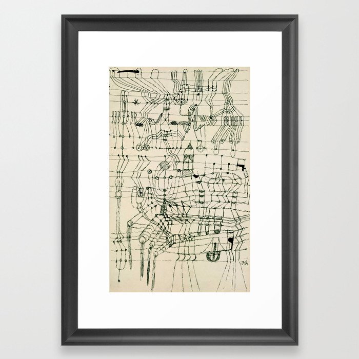 Paul Klee "Drawing Knotted in the Manner of a Net" Framed Art Print