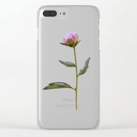 Peonies on Black Clear iPhone Case