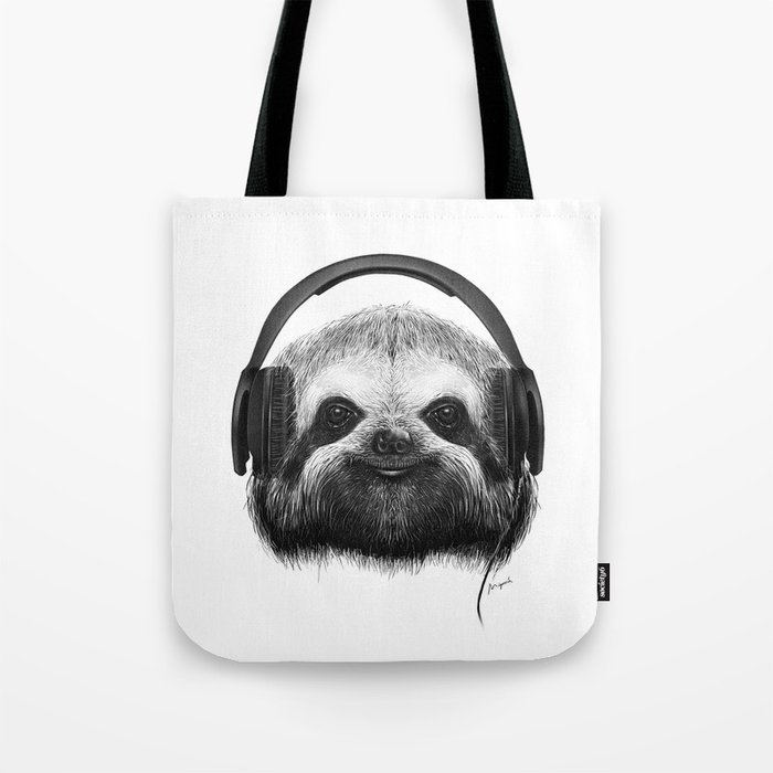 Sloth DJ Tote Bag