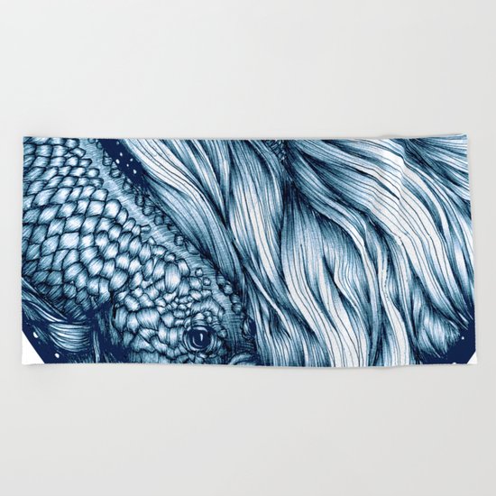 Old Blue Soul Beach Towel