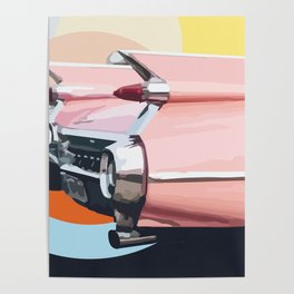 Cotton Candy Pink Car Poster