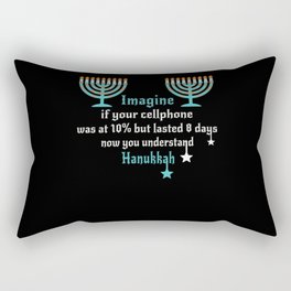 Funny Imagine Cellphone Hanukkah Candle Menorah Rectangular Pillow