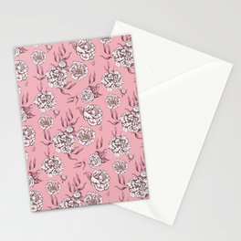 Light Pink Pastel Vintage Flower Power Floral Pattern Stationery Card