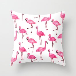 pink flamingos Throw Pillow