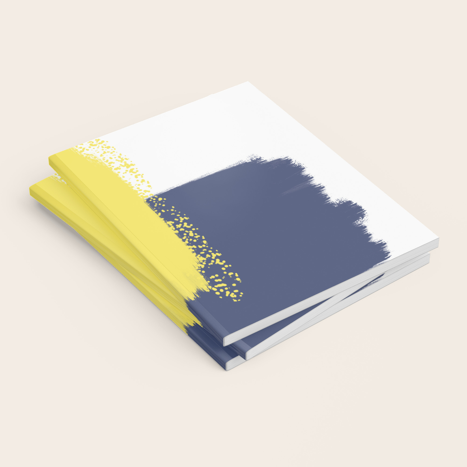 Calm Happy Abstract Painting Yellow Blue Notebook By Tamsinlucie