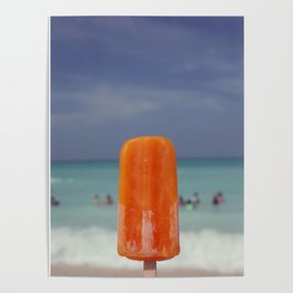 Popsicle on Beach Poster