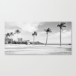 Waikiki Beach Palm Trees Canvas Print