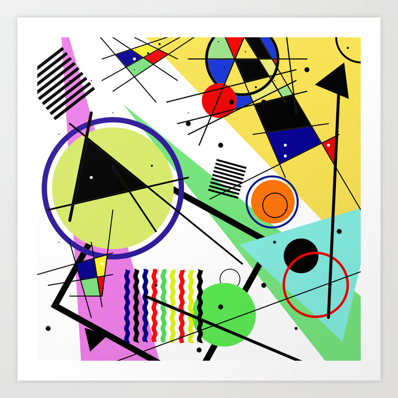 Retro Crazy Abstract Random Crazy Geometric Colourful
