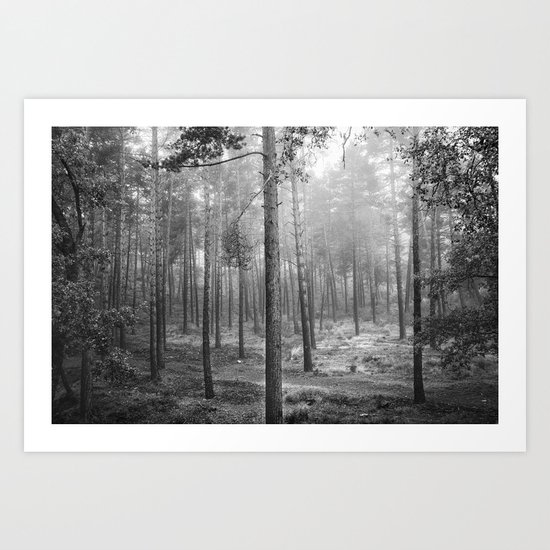 "Rectilineum". BW. Secret places. Foggy dreams. Art Print