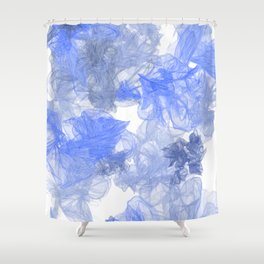 Abstract Smokey Flowers Pattern Shower Curtain