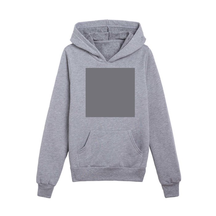 Dark Grey Solid Color Pairs Pantone Night Owl 18-4017 TCX Shades of Gray Hues Kids Pullover Hoodie