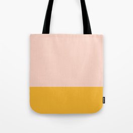 Blush Pink and Mustard Yellow Minimalist Color Block Tote Bag