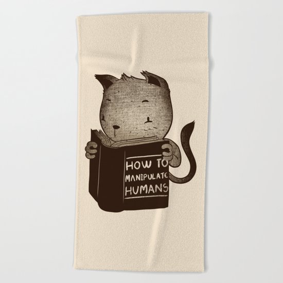 Cat Book How To Manipulate Humans Beach Towel