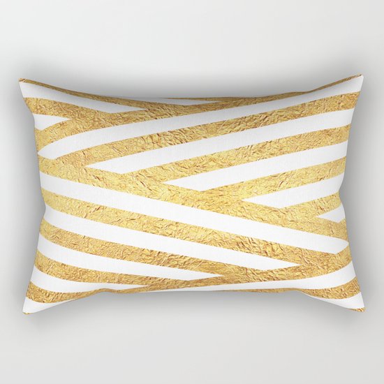 Gold Stripes Rectangular Pillow