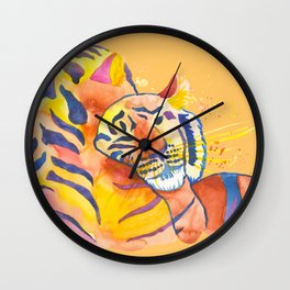 Cuddling Tigers Sunburst Wall Clock | Sumatrantiger, Lovetigers, Tigerlove, Bigtiger, Twotigers, Painting, Africantiger, Easytiger, Amurtiger, Catchatiger 