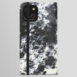 Black and white cowhide iPhone Wallet Case