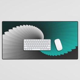 Turquoise Spiral Wings Desk Mat