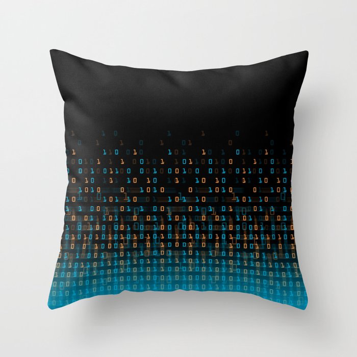 Binary Speed Blue Throw Pillow