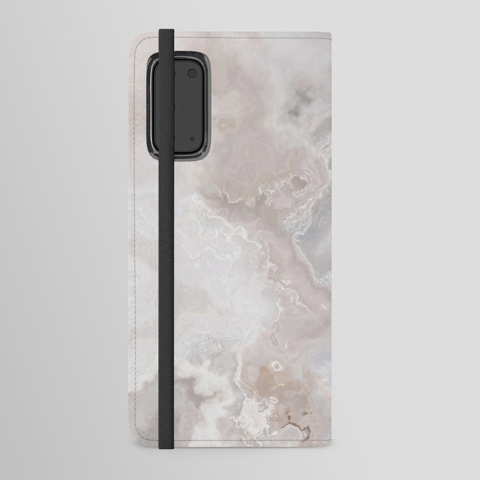 Different shades of grey color cloudy and wavy marble layout on solid sheet of wallpaper. Concept of home decor and interior designing Android Wallet Case